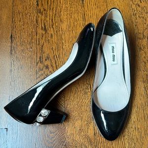 Miu Miu rhinestone kitten heels